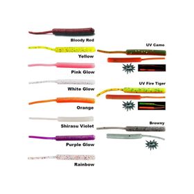 Fujin Baby Worm UV Red Green 5.2 cm Floating 18 Adet LRF Silikonu