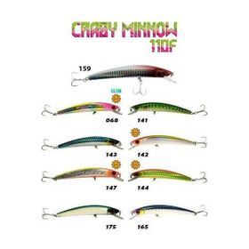 Fujin Crazy Minnow 110F 159 Flashing Redhead 12 gr Maket Balık
