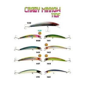 Fujin Crazy Minnow 110F 159 Flashing Redhead 12 gr Maket Balık