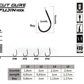 Fujin Cut Gure Deliksiz Düz Olta Kancası