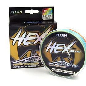 Fujin Hex Braid X4 Multi Color Pe 300 mt 0.18 mm İp Olta Misinası
