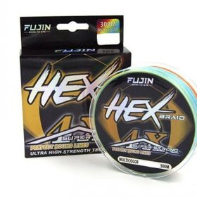 Fujin Hex Braid X4 Multi Color Pe 300 mt 0.18 mm İp Olta Misinası