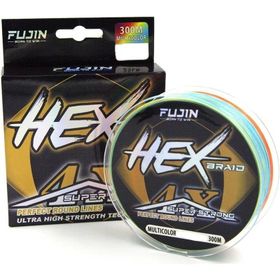 Fujin Hex Braid X4 Multi Color Pe 300 mt 0.18 mm İp Olta Misinası