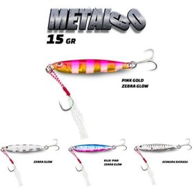 Fujin Metal Go 15 gr 55 mm Jig Pink Gold Zebra Glow Yem