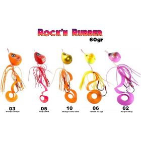 Fujin Rockn Rubber 60 gr Tai Rubber Set 10 Orange Glow 3d Eye Suni Balık Yemi