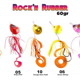 Fujin Rockn Rubber 60 gr Tai Rubber Set 10 Orange Glow 3d Eye Suni Balık Yemi