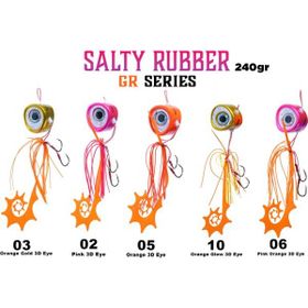 Fujin Salty Rubber 240 gr Tai Rubber Set 10 Orange Glow 3D Eye Suni Balık Yemi