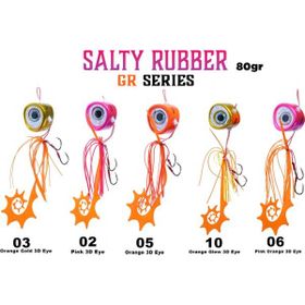 Fujin Salty Rubber 80 gr Tai Rubber Set 10 Orange Glow 3d Eye Suni Balık Yemi