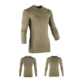 Fujin Seamless Khaki Düz Üst Termal İçlik