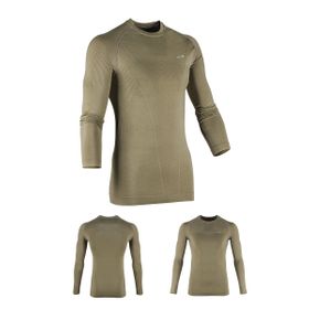 Fujin Seamless Khaki Düz Üst Termal İçlik