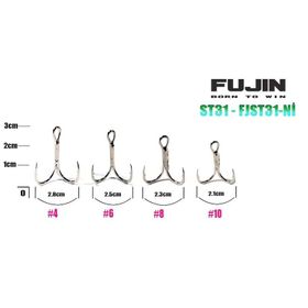 Fujin ST31 NO:4 Üçlü Nickel Maket Balık İğnesi