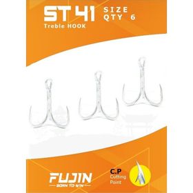 Fujin ST41 Qty:6 Nickel 2 No Üçlü Maket Balık İğnesi