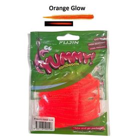 Fujin Yummy Sandworm Orange Glow 7 cm 20 Adet LRF Silikonu