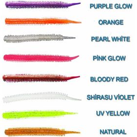 Fujin Yummy Sandworm Pearl White Glow 7 cm 20 Adet LRF Silikonu