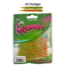 Fujin Yummy Sandworm UV Firetiger 7 cm 20 Adet LRF Silikonu