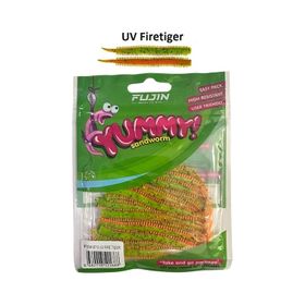 Fujin Yummy Sandworm UV Firetiger 7 cm 20 Adet LRF Silikonu