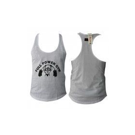 Full Power Gym Beyaz Fileli Erkek Atlet