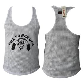 Full Power Gym Beyaz Fileli Erkek Atlet