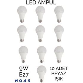 Full Reyon 10 Adet 9 Watt E27 Beyaz Işık Duylu Led Ampul
