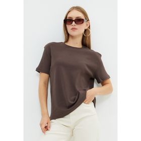 Fulla Moda 81040 Basic Bisiklet Yaka Salaş Kadın T-shirt