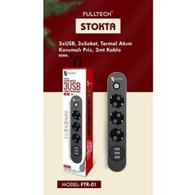 Fulltech FTR-01 3'lü 3 x Usb 2mt Kablo Gri Uzatma Kablosu