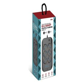 Fulltech FTR-11 6 Priz 3XUSB 2500W Termal Akım Korumalı Priz