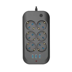 Fulltech FTR-11 6 Priz 3XUSB 2500W Termal Akım Korumalı Priz
