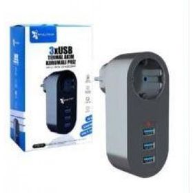 Fultech 3 Usbli Akım Korumalı 3'lü Priz