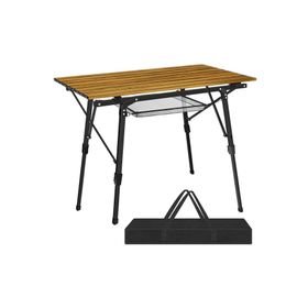 Funky Chairs Elite Alüminyum Teleskopik Ayaklı Ahşap Desen Kamp Piknik Masası