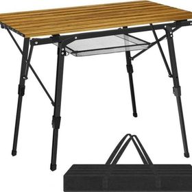 Funky Chairs Elite Alüminyum Teleskopik Ayaklı Ahşap Desen Kamp Piknik Masası