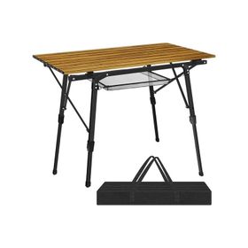 Funky Chairs Elite Alüminyum Teleskopik Ayaklı Ahşap Desen Kamp Piknik Masası