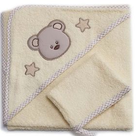 Funna Baby Mars Sarı Üçgen Başlıklı Havlu Seti