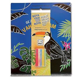 Funny Mat Black Set Gezegenimiz Vahşi Yaşam Tebeşirli Boyanabilir Aktivite Örtüsü