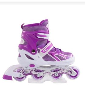 Furkan Toys F-Sports 2+2 Ayarlanabilir Işıklı Mor Alıştırma Pateni