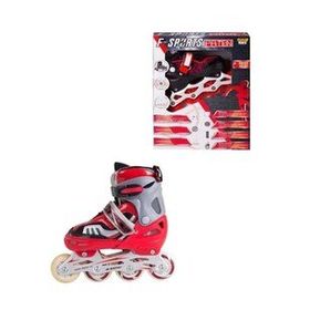 Furkan Toys F-Sports 2+2 Ayarlanabilir Ön Tekerleği Işıklı Çantalı Metal Mavi Siyah Alıştırma Pateni