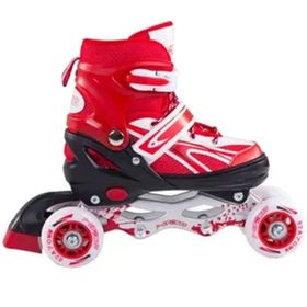 Furkan Toys F-Sports Ayarlabilir 2+2 Işıklı Metal Kırmızı Alıştırma Pateni