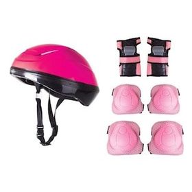 Furkan Toys F-Sports Pembe Kask Dizlik Dirseklik Koruyucu Set