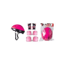 Furkan Toys F-Sports Pembe Kask Dizlik Dirseklik Koruyucu Set