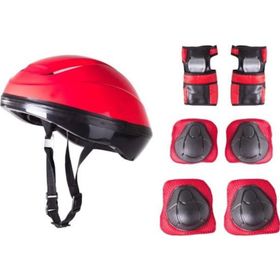 Furkan Toys Kırmızı F-Sports Kask Dizlik Dirseklik Koruyucu Set