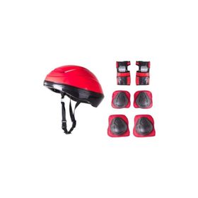Furkan Toys Kırmızı F-Sports Kask Dizlik Dirseklik Koruyucu Set