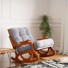 Furmet Meşe Gri Modüler Cozy Sallanan Sandalye ve TV Koltuğu