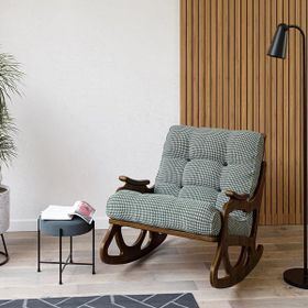 Furmet Modüler Ceviz Haki Kazayağı Cozy Sallanan Sandalye ve TV Koltuğu