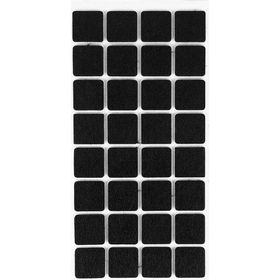 Furndiy 25x25 mm Siyah 32 Parça Kendinden Yapışkanlı Kare Keçe