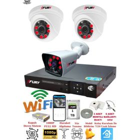 Fury 14125525 2 İç 1 Dış Kameralı 5MP Lens 2MP 1TB Görüntü Gece Görüşlü FHD Güvenlik Kamerası