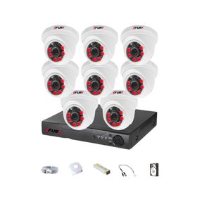 Fury 1412A 8 Kameralı 5MP 3.6 mm Lens 2MP Görüntü 1TB 6 Atom LED Gece Görüşlü Full HD Güvenlik Kamerası