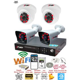 Fury 251412 4 Kameralı 5MP 3.6 mm Lens 2MP Görüntü 1TB 6 Atom Led Gece Görüşlü Full HD Güvenlik Kamerası