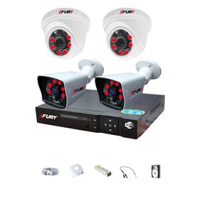 Fury 251412 4 Kameralı 5MP 3.6 mm Lens 2MP Görüntü 1TB 6 Atom Led Gece Görüşlü Full HD Güvenlik Kamerası