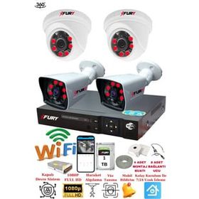 Fury 251412 4 Kameralı 5MP 3.6 mm Lens 2MP Görüntü 1TB 6 Atom Led Gece Görüşlü Full HD Güvenlik Kamerası
