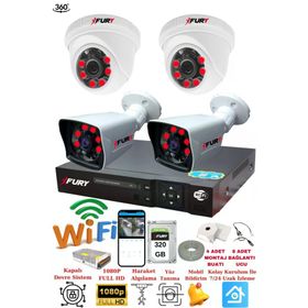 Fury 251412 4 Kameralı 5MP 3.6 mm Lens 2MP Görüntü 320GB 6 Atom LED Gece Görüşlü Full HD Güvenlik Kamerası
