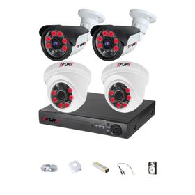 Fury 551412 4 Kameralı 5MP 3.6 mm Lens 2MP Görüntü 1TB 6 Atom LED Gece Görüşlü Full HD Güvenlik Kamerası